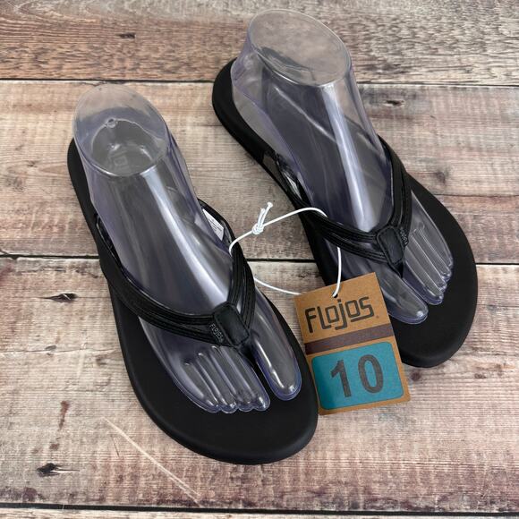 NEW Flojos Flip Flops Women's 10 Black Tie-Dye Outdoor Active Beach Sandals - Picture 1 of 8